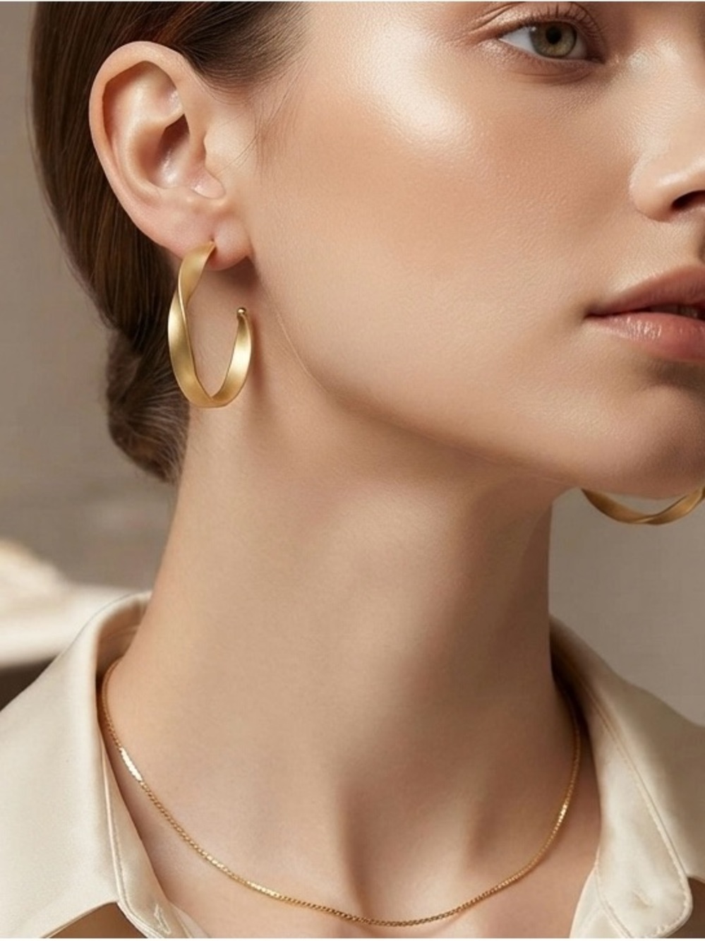 Women’s  Gold Twisted Hoop Earrings.3 for $10.